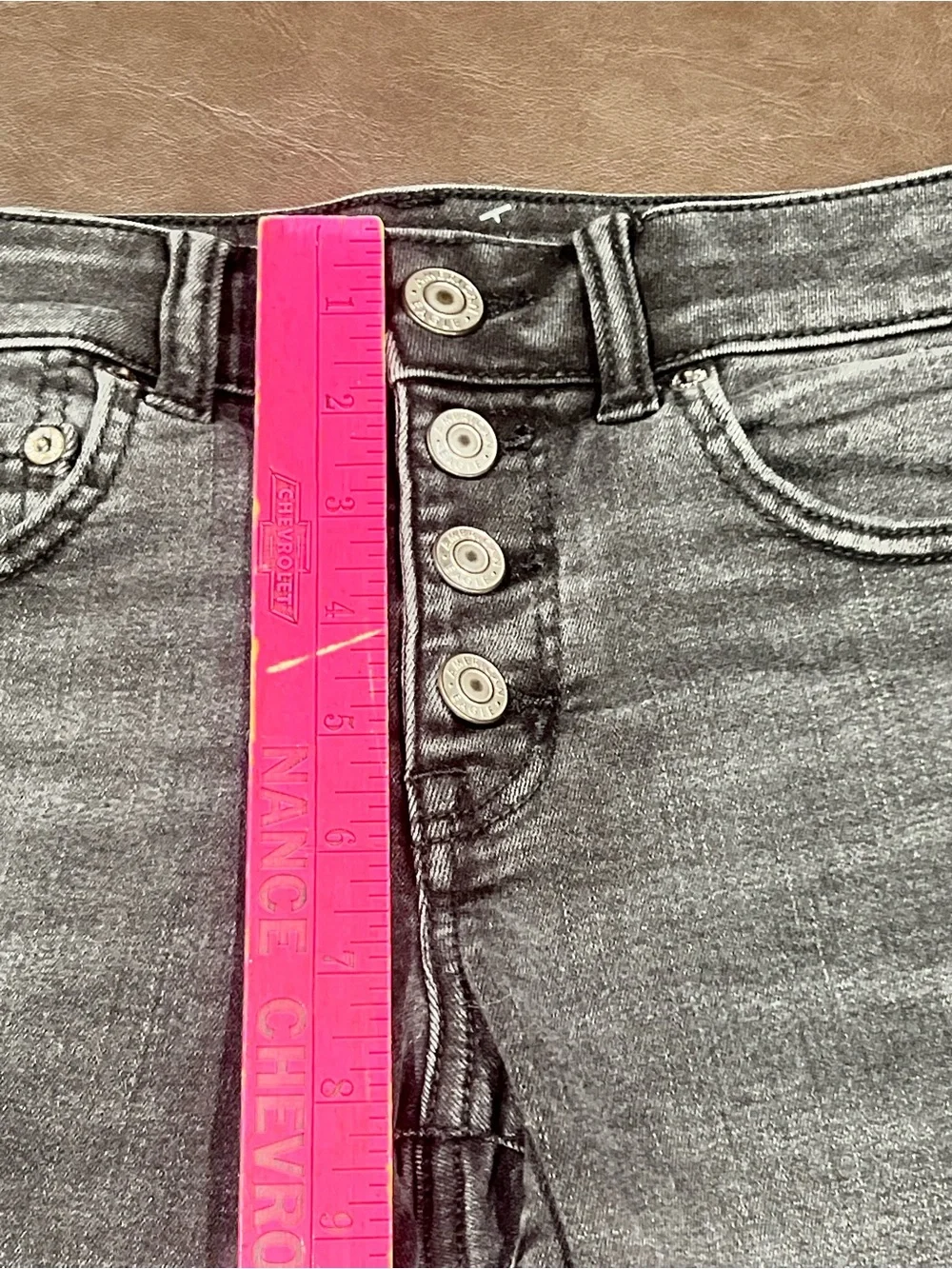 American Eagle Outfitters black denim shorts with button detail